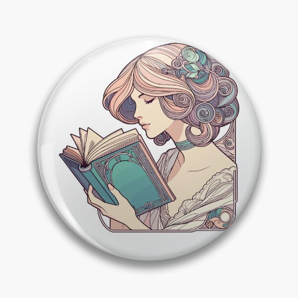 Item preview, Book Books Reading Woman Art Nouveau Gift designed and sold by Pineapple-Tree.