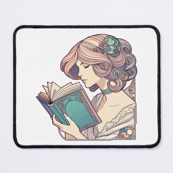 Item preview, Book Books Reading Woman Art Nouveau Gift designed and sold by Pineapple-Tree.