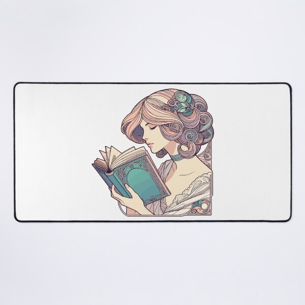 Item preview, Book Books Reading Woman Art Nouveau Gift designed and sold by Pineapple-Tree.