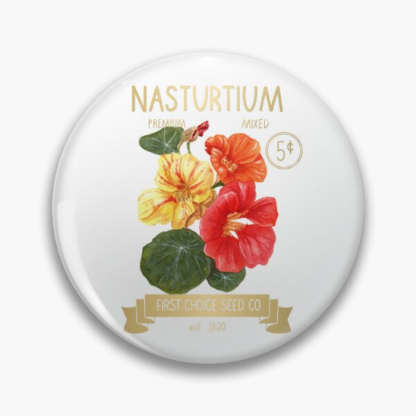 Item preview, Nasturtium Seed Packet – Vintage Garden Watercolor - Gold designed and sold by mwik2017.