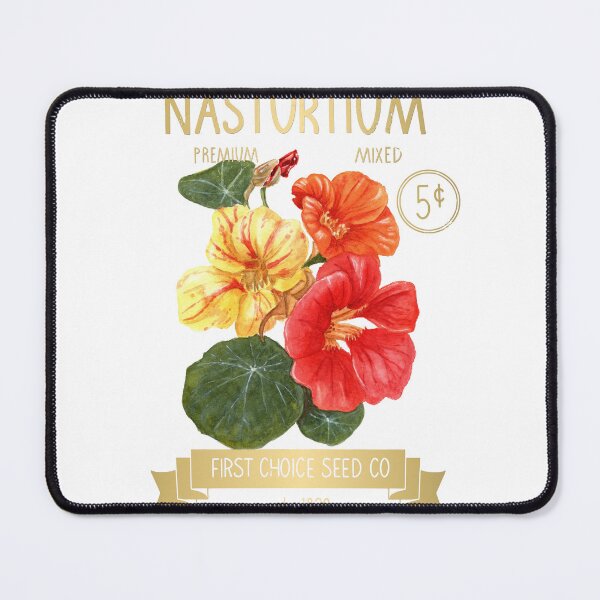 Item preview, Nasturtium Seed Packet – Vintage Garden Watercolor - Gold designed and sold by mwik2017.