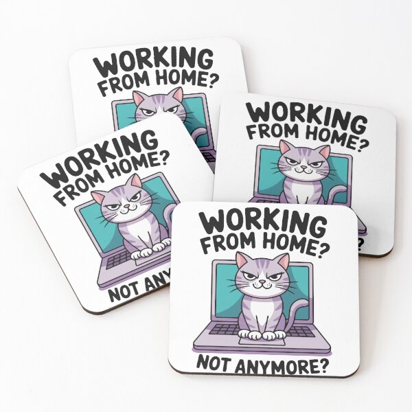 Item preview, Working From Home? Not Anymore – Funny Cat Design designed and sold by Lamarcy.