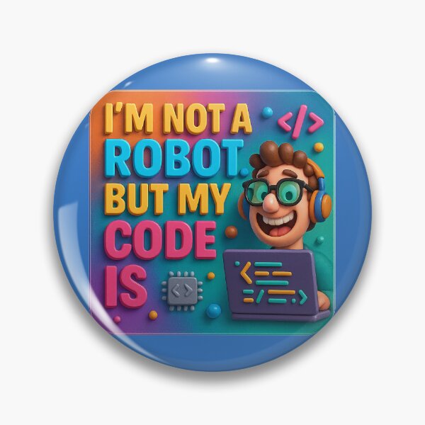 Item preview, No robot, but precise code – humorous statement designed and sold by Girih.