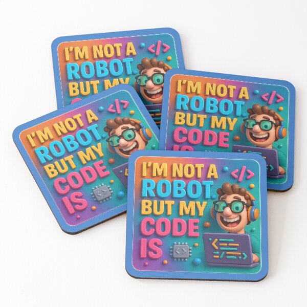 Item preview, No robot, but precise code – humorous statement designed and sold by Girih.