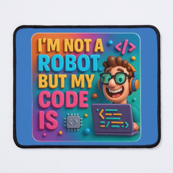 Item preview, No robot, but precise code – humorous statement designed and sold by Girih.