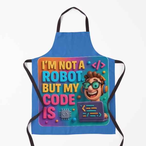 Item preview, No robot, but precise code – humorous statement designed and sold by Girih.