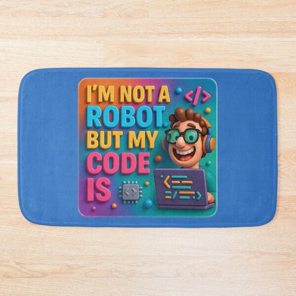 Item preview, No robot, but precise code – humorous statement designed and sold by Girih.