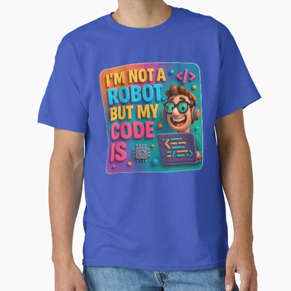 Item preview, No robot, but precise code – humorous statement designed and sold by Girih.