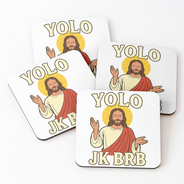 Item preview, YOLO JK BRB Funny Jesus Christian Humor Easter  designed and sold by The Junto Shop.