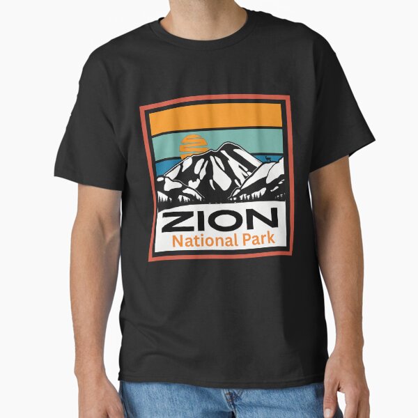 Vista previa del artículo con la obra «Pegatina clásica para camiseta del parque estatal nacional Zion», diseñado y vendido por ThinkNatural.