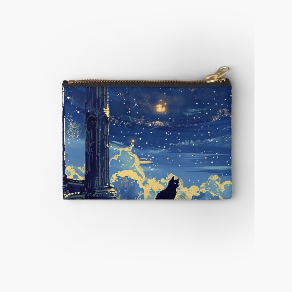 Item preview, Dreamy Black Cat Under Starry Sky – Mystical Night Wall Art designed and sold by TeeTribeWear.
