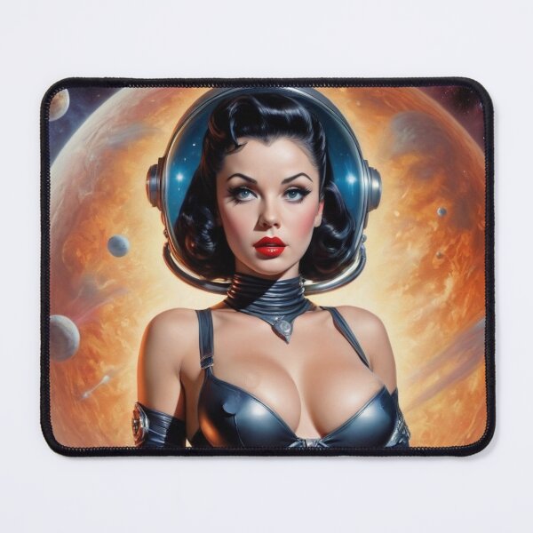Item preview, Retro Alien Pin Up Astronaut designed and sold by MissSaylor.