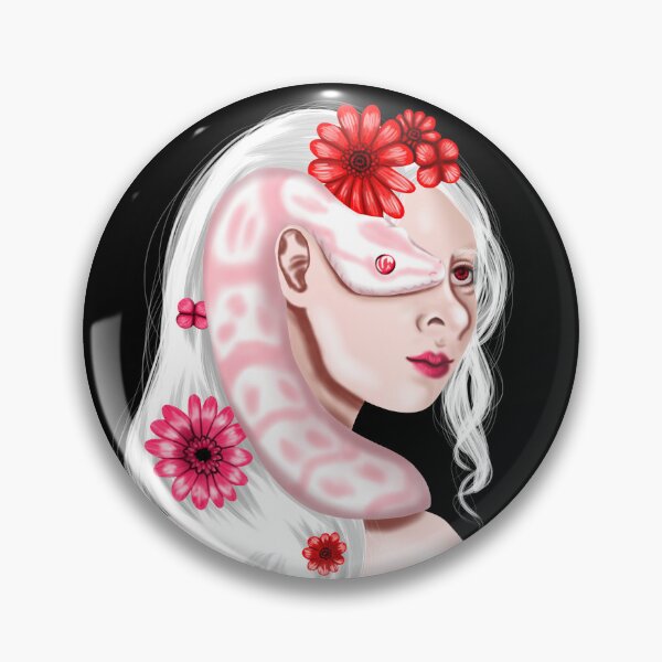 Item preview, beautiful albino girl with white hair and a python snake designed and sold by katecheerycake.