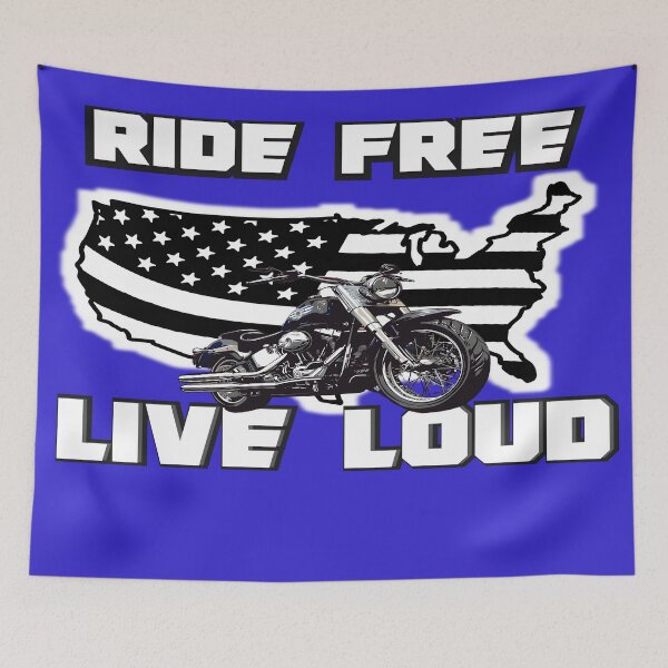Item preview, Ride Free Live Loud Biker Artwork designed and sold by ArtbyCrystal.