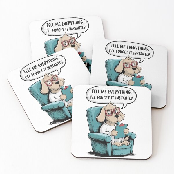 Item preview, Tell Me Everything – Funny Dog Therapist Cartoon Design designed and sold by Lamarcy.