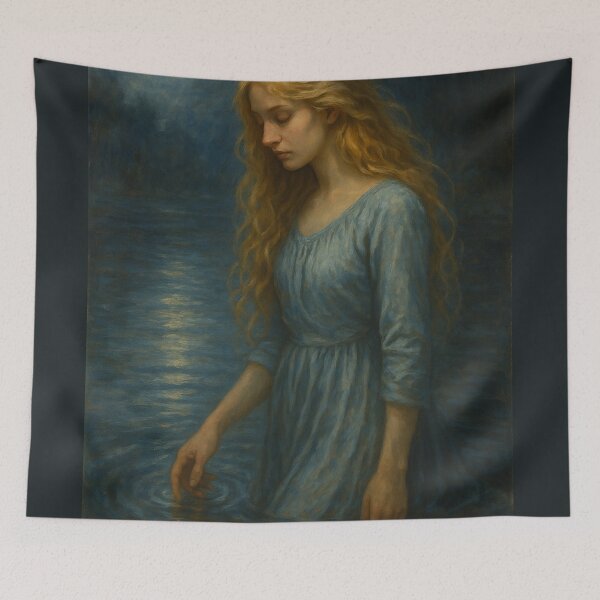Item preview, Moonlight Solitude – Vintage Style Portrait of a Woman designed and sold by Lacritsa .