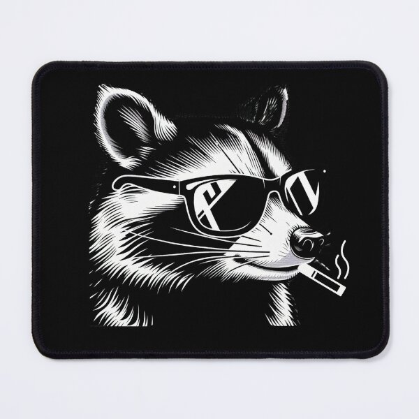 Item preview, smoking racoon designed and sold by LayersDesign.