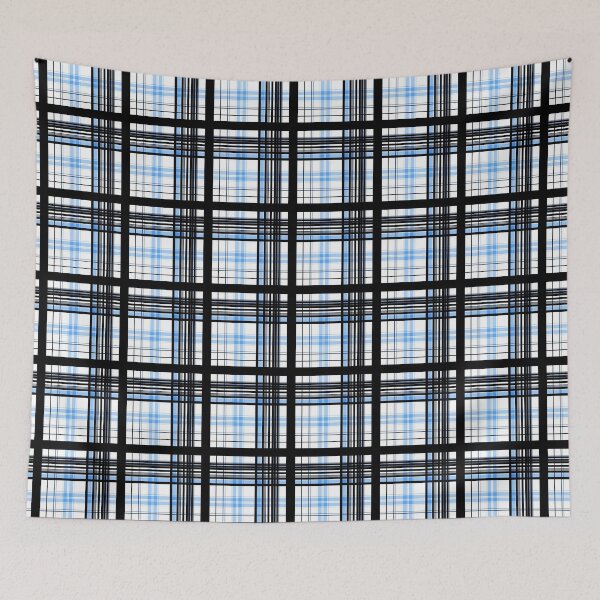 Item preview, Blue White and Black Plaid designed and sold by Sharon Schwalbe.