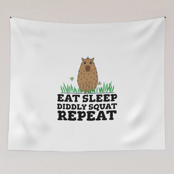 Item preview, Eat Sleep Diddly Squat Repeat Funny Capybara designed and sold by Sartoris Art.