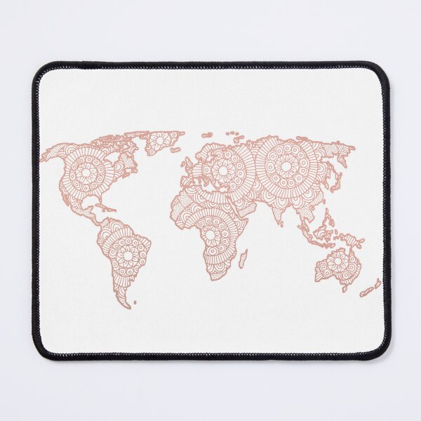 Item preview, Rose Gold Mandala World Map designed and sold by Julie Erin Designs.