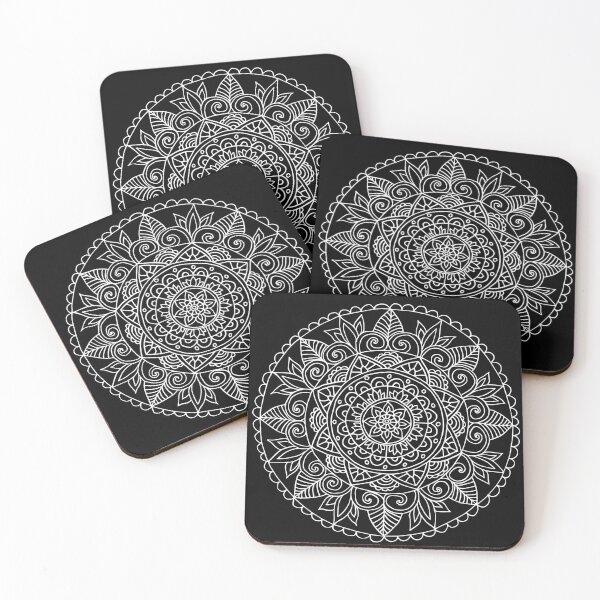 Item preview, Black and White Boho Lace Mandala designed and sold by Julie Erin Designs.
