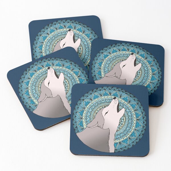 Item preview, Howling Wolf Mandala Moon designed and sold by Julie Erin Designs.