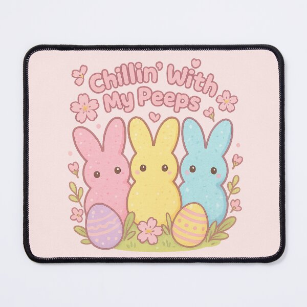 Item preview, Chillin’ With My Peeps – Kawaii Easter Bunny Marshmallow Sticker designed and sold by Kampendesigns.