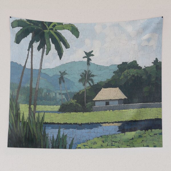 Item preview, Indonesia landscape | Post-impressionist painting style designed and sold by ComicsFactory.