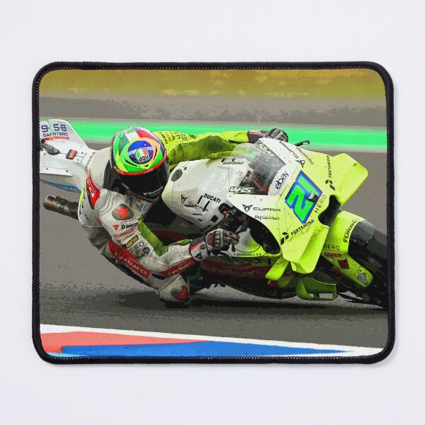Item preview, Franco Morbidelli racing his 2025 MotoGP Motorcycle on the Circuit of the Americas abstract designed and sold by Rodissimus1984.