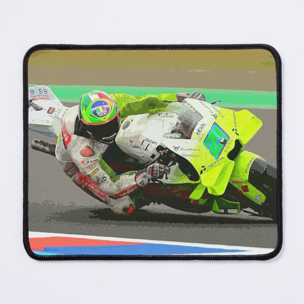 Item preview, Franco Morbidelli racing his 2025 MotoGP Motorcycle on the Circuit of the Americas watercolor designed and sold by Rodissimus1984.