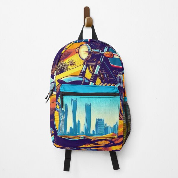 Item preview, AI Biker Taking a Break in Dubai #1- Perfect Design for Touring & Nature Lovers on Clothing & Accessories designed and sold by knalpot-design.