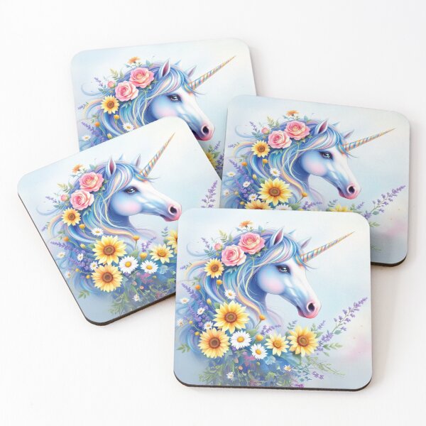 Item preview, Whimsical Watercolor Unicorn with Floral Elegance – Magical Mythical Creature Art designed and sold by Shabby Script Archive | Digital Designer .