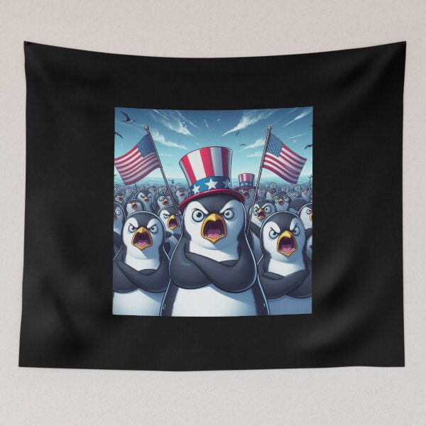 Item preview, Penguins Protest Against Tariffs Funny Penguin Tariff funny gifts for activists designed and sold by crazygingercat.