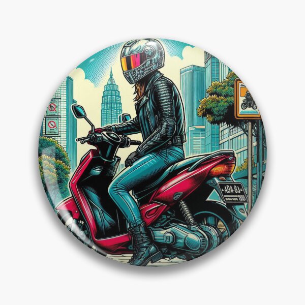 Item preview, Una motociclista descansa en Yakarta, Indonesia: diseño perfecto para amantes del turismo y la ciudad en ropa y accesorios. designed and sold by knalpot-design.