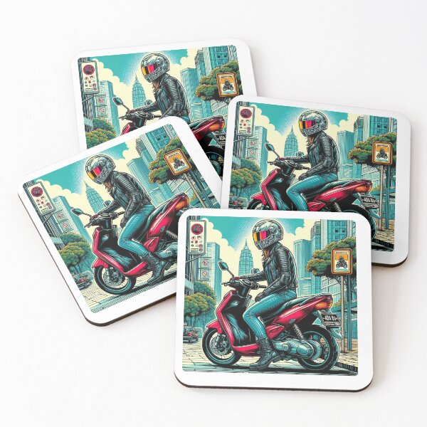 Item preview, Una motociclista descansa en Yakarta, Indonesia: diseño perfecto para amantes del turismo y la ciudad en ropa y accesorios. designed and sold by knalpot-design.