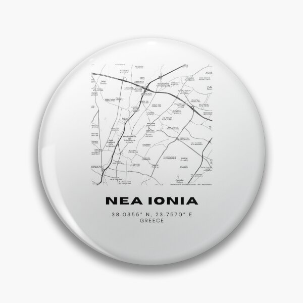 Item preview, Minimalist Black & White Nea Ionia, Greece City Map designed and sold by RM-Journey.