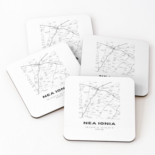 Item preview, Minimalist Black & White Nea Ionia, Greece City Map designed and sold by RM-Journey.