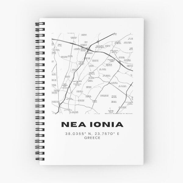 Item preview, Minimalist Black & White Nea Ionia, Greece City Map designed and sold by RM-Journey.