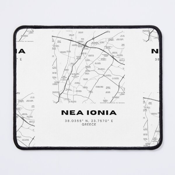 Item preview, Minimalist Black & White Nea Ionia, Greece City Map designed and sold by RM-Journey.