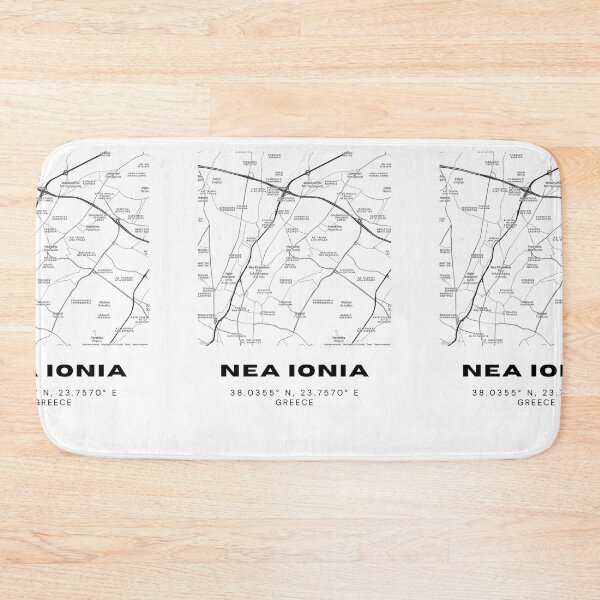 Item preview, Minimalist Black & White Nea Ionia, Greece City Map designed and sold by RM-Journey.