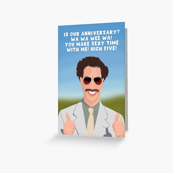 Item preview, Funny, Cheeky Anniversary Card - For Her - For Him - Borat - High Five - Sexy Time designed and sold by HomeOfPinkPeach.