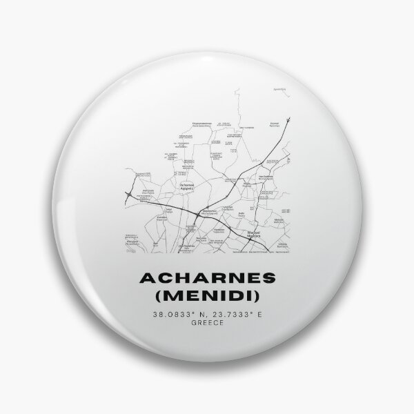 Item preview, Minimalist Black & White Acharnes (Menidi), Greece City Map designed and sold by RM-Journey.