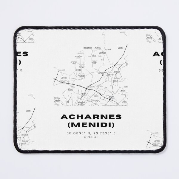 Item preview, Minimalist Black & White Acharnes (Menidi), Greece City Map designed and sold by RM-Journey.