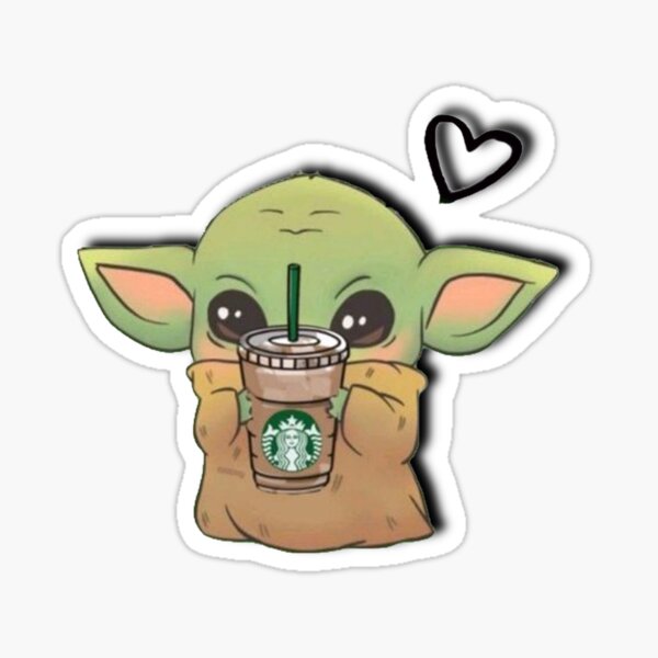 Vista previa del artículo con la obra «Pegatina de BABY YODA», diseñado y vendido por Puddle-Paws.