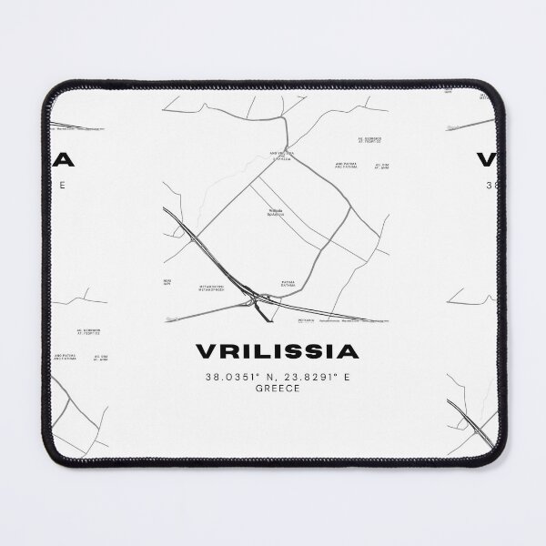 Item preview, Minimalist Black & White Vrilissia, Greece City Map designed and sold by RM-Journey.