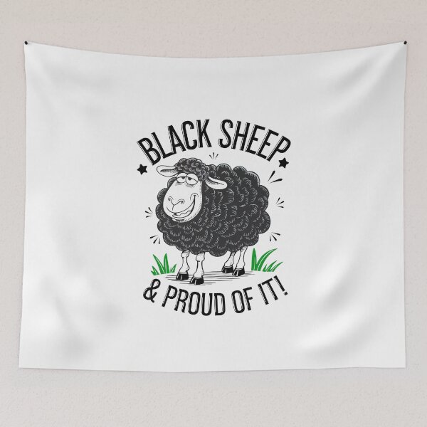 Item preview, Black Sheep & Proud – Vintage Funny Animal Sketch designed and sold by Lamarcy.