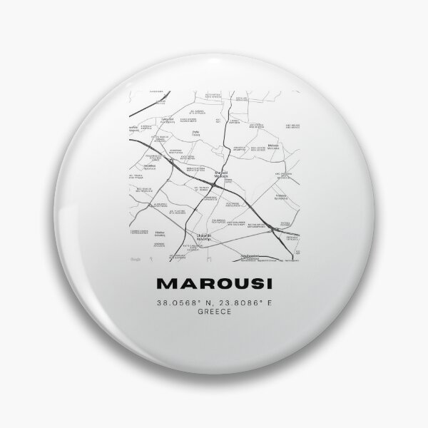Item preview, Minimalist Black & White Marousi, Greece City Map designed and sold by RM-Journey.