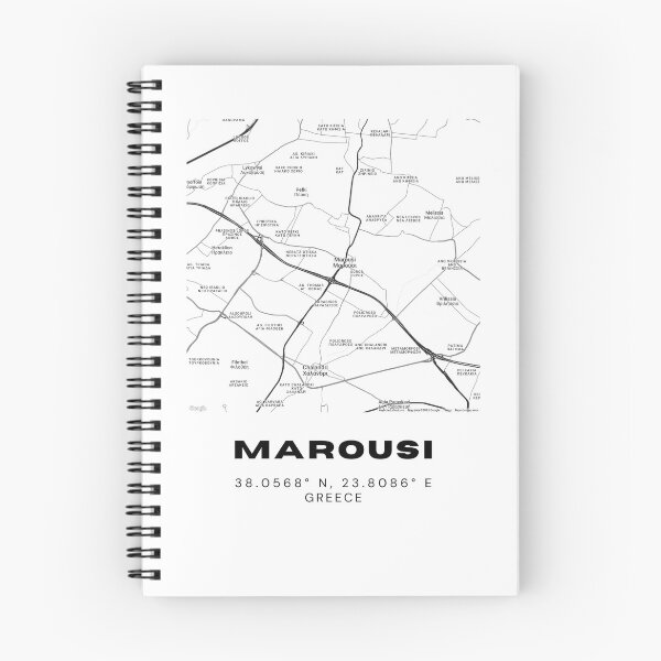 Item preview, Minimalist Black & White Marousi, Greece City Map designed and sold by RM-Journey.