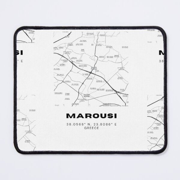 Item preview, Minimalist Black & White Marousi, Greece City Map designed and sold by RM-Journey.