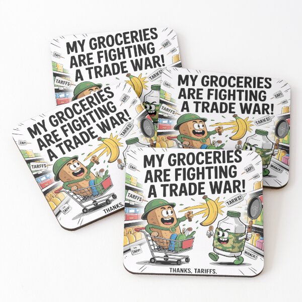 Item preview, Funny Inflation Shirt | My Groceries Are Fighting a Trade War Tee | Anti-Tariff Political Cartoon T-Shirt for Shoppers designed and sold by SSD-.